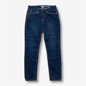 Levi’s Denizen Womens Curvy Skinny Jeans Plain No Rips Dark Wash Mid Rise Size 4